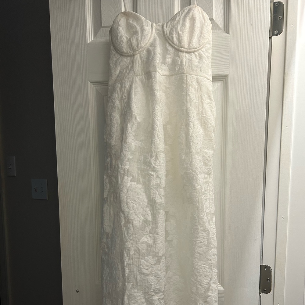 From This Day Strapless Underwire Jacquard Cocktail Dress